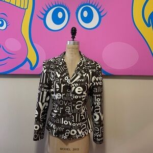 Moschino Jeans Allover Brown White Blazer